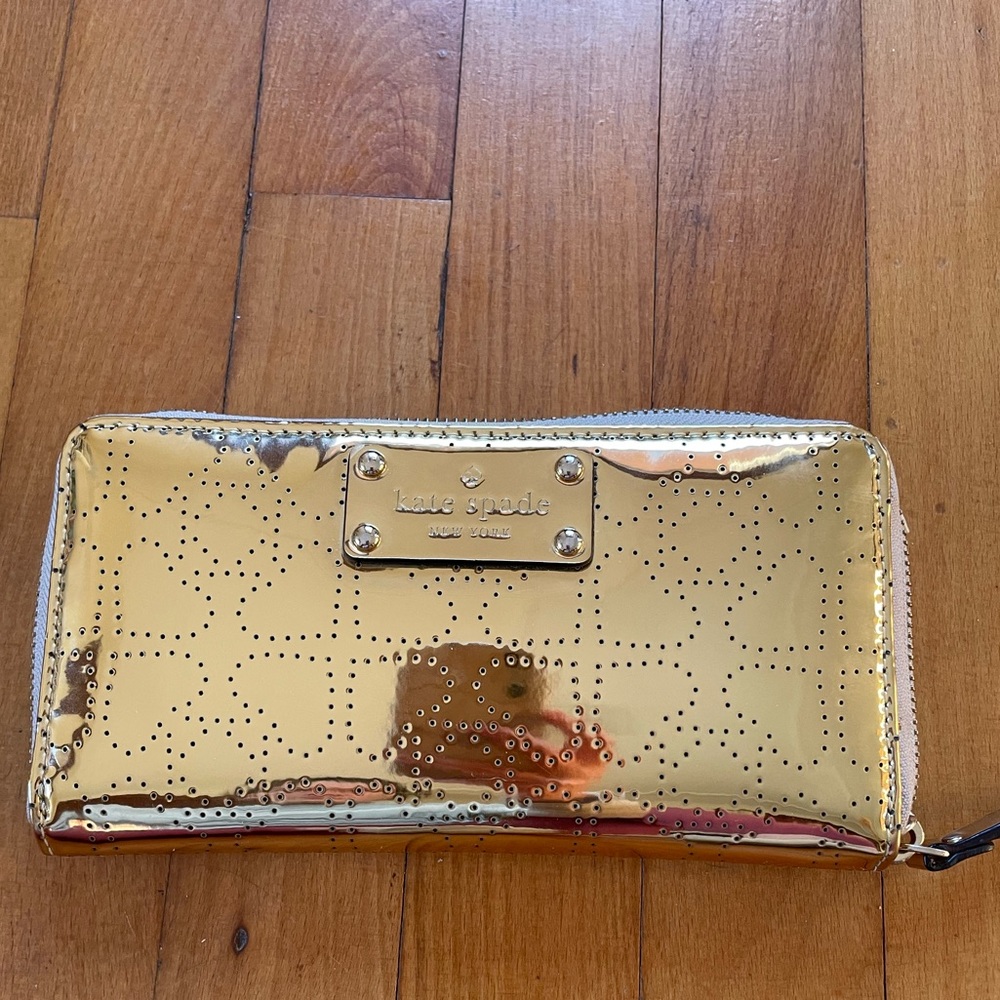 Shiny Gold Kate Spade Wallet